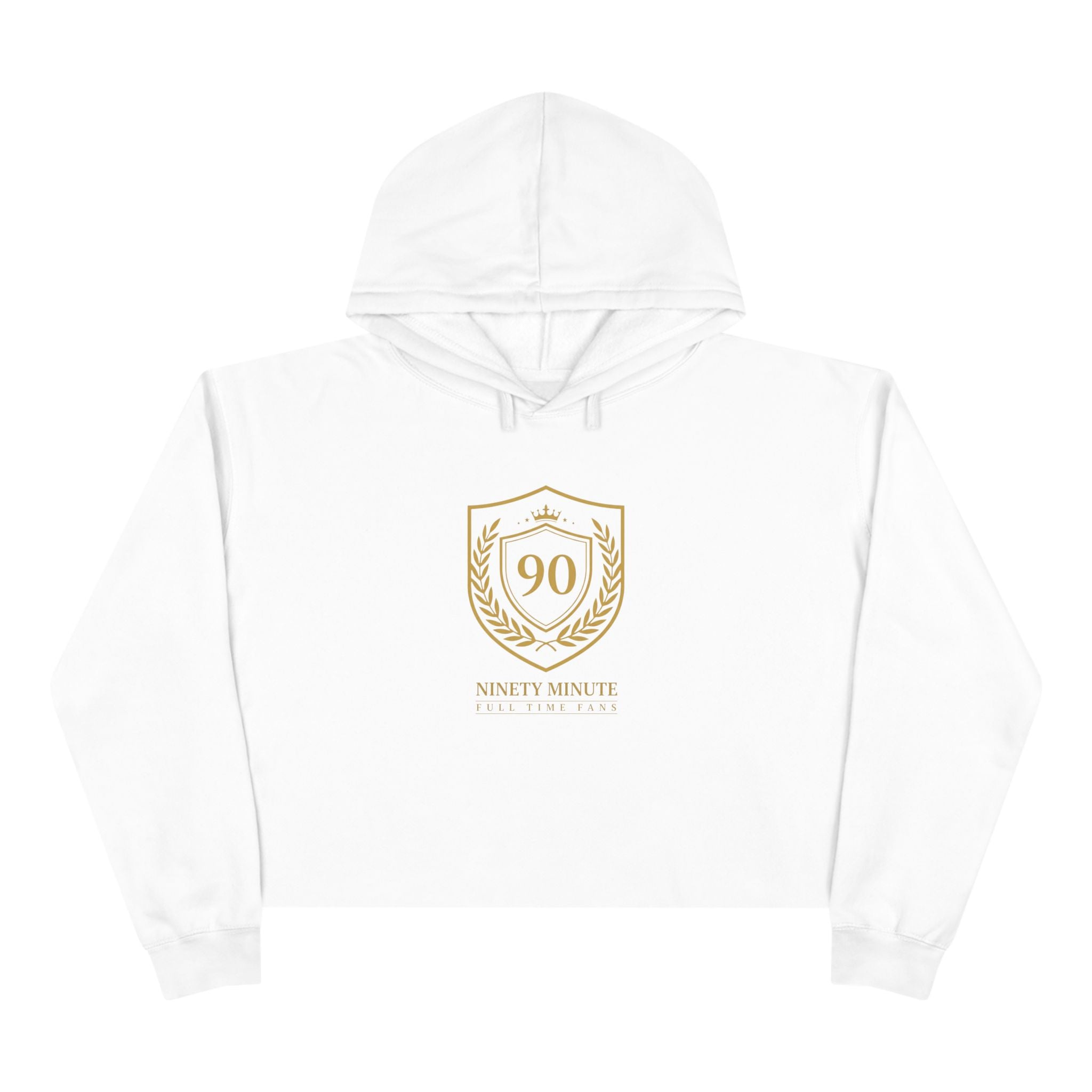 Ninety Minute | Gold Crest Logo Cropped Hoodie | Women’s Fleece Pullover
