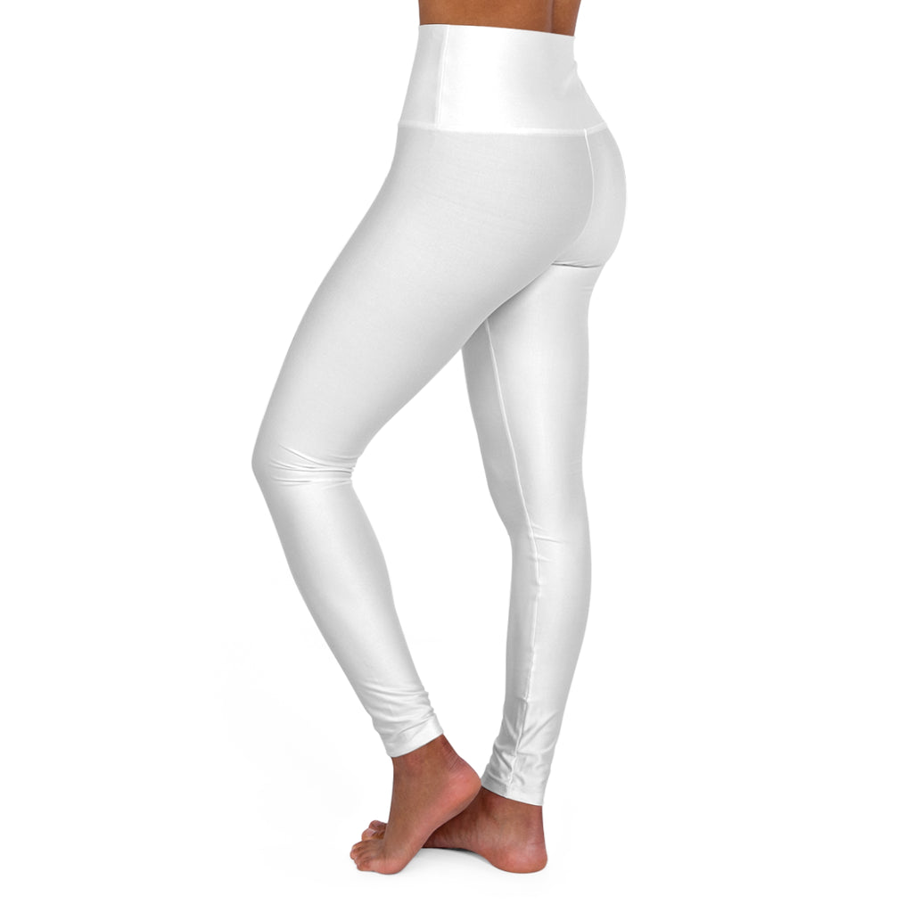Ninety Minute | Gold Crest Logo High-Waist Leggings | Women’s Yoga Performance Pants - White