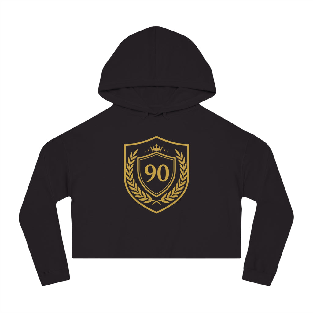 Ninety Minute | Gold Crest Logo Cropped Hoodie | Women’s Relaxed Pullover