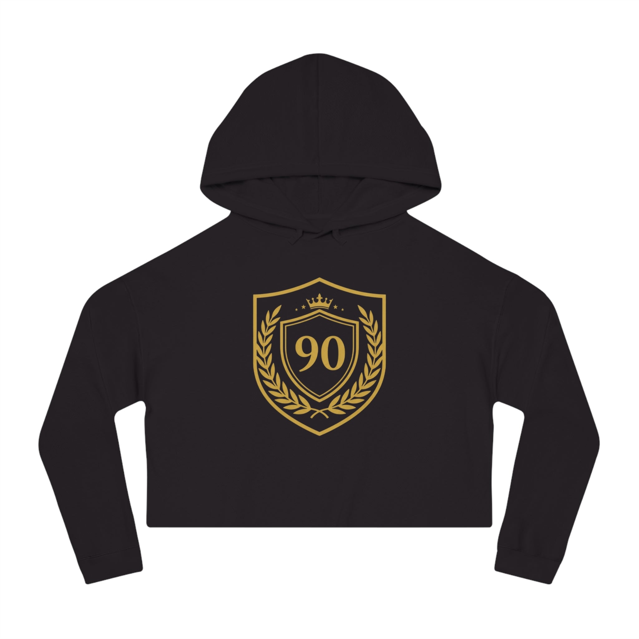 Ninety Minute | Gold Crest Logo Cropped Hoodie | Women’s Relaxed Pullover