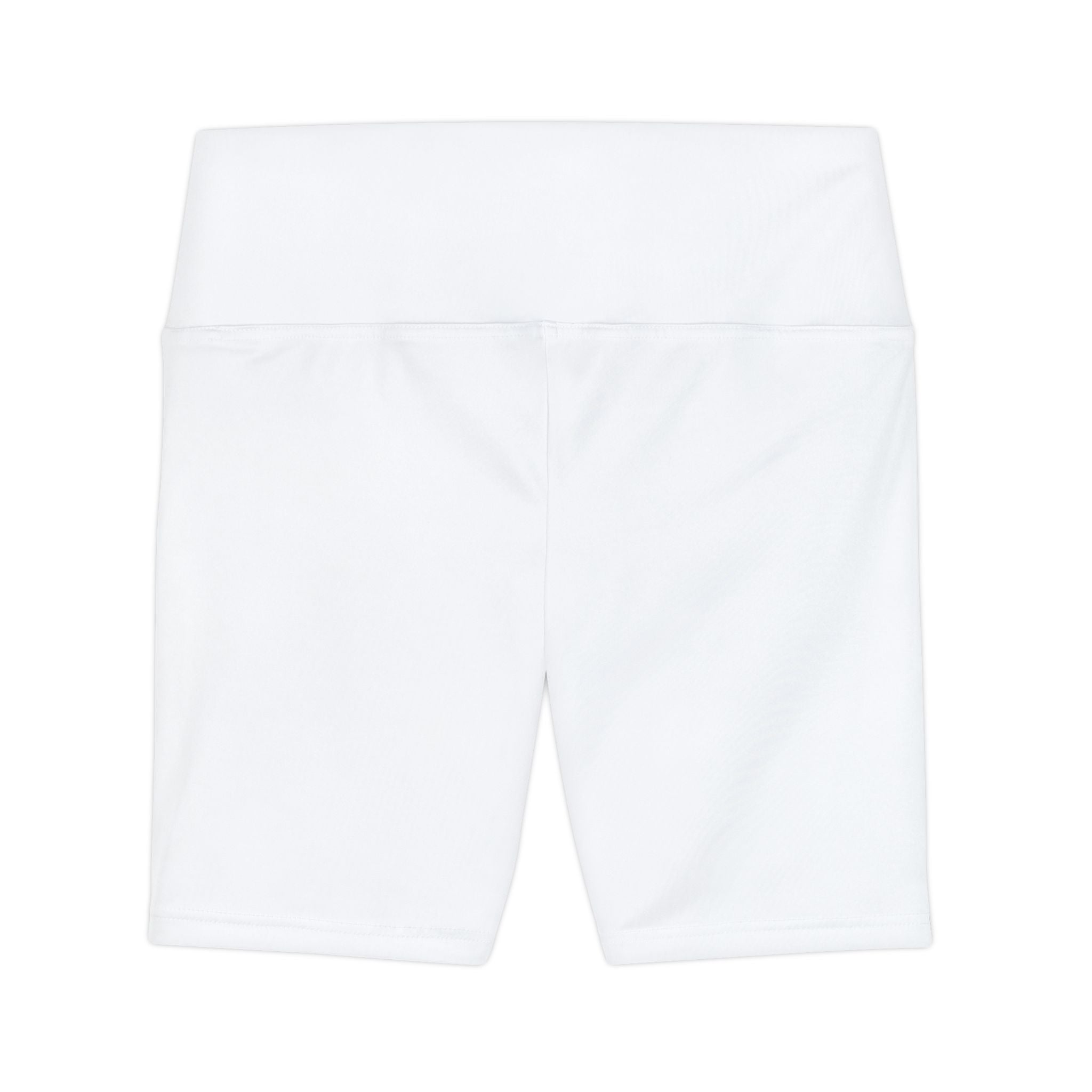Ninety Minute | Gold Crest Logo Bike Shorts | Women’s High-Waist Workout Shorts - White