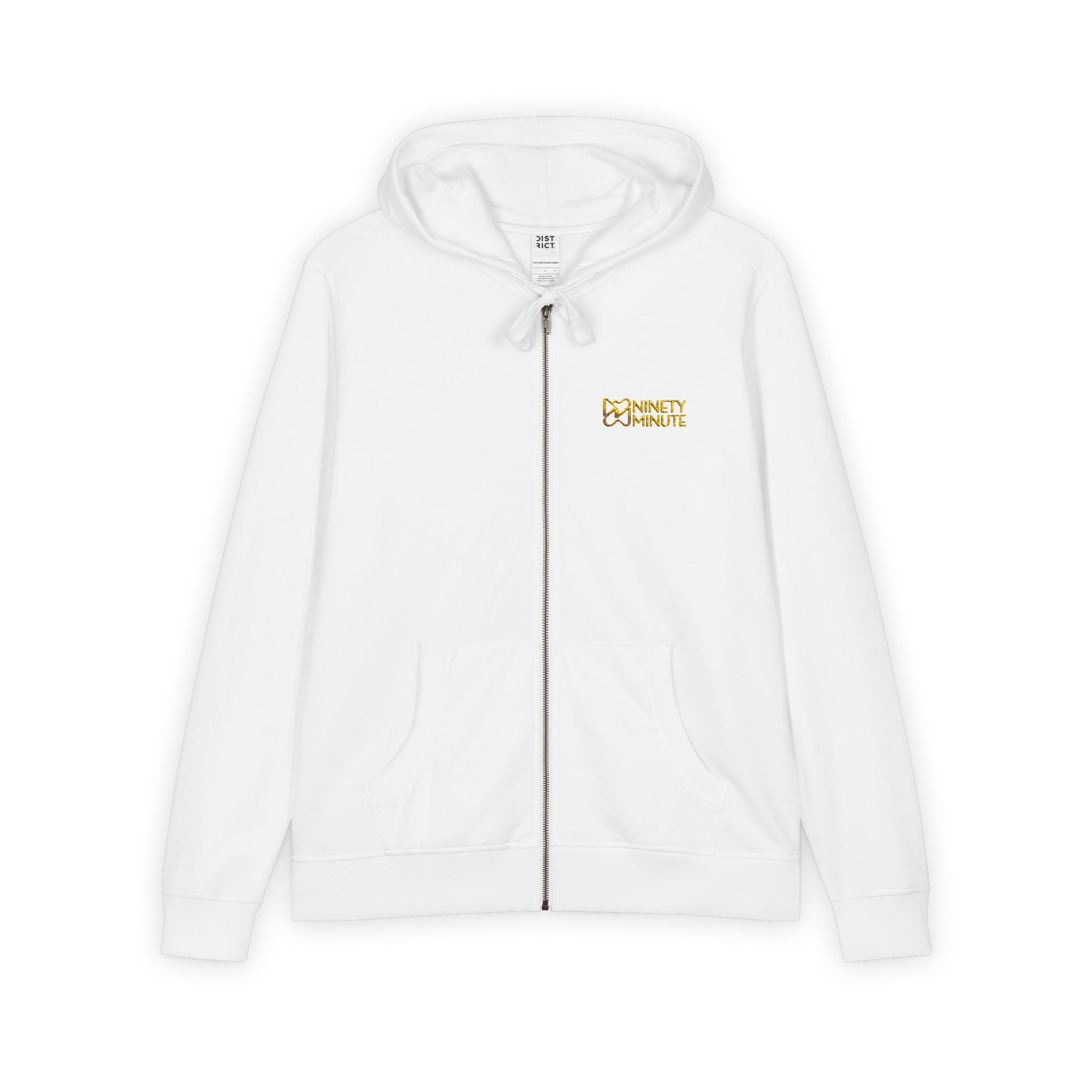 Ninety Minute Men’s Re-Fleece Full-Zip Hoodie (Black/White)
