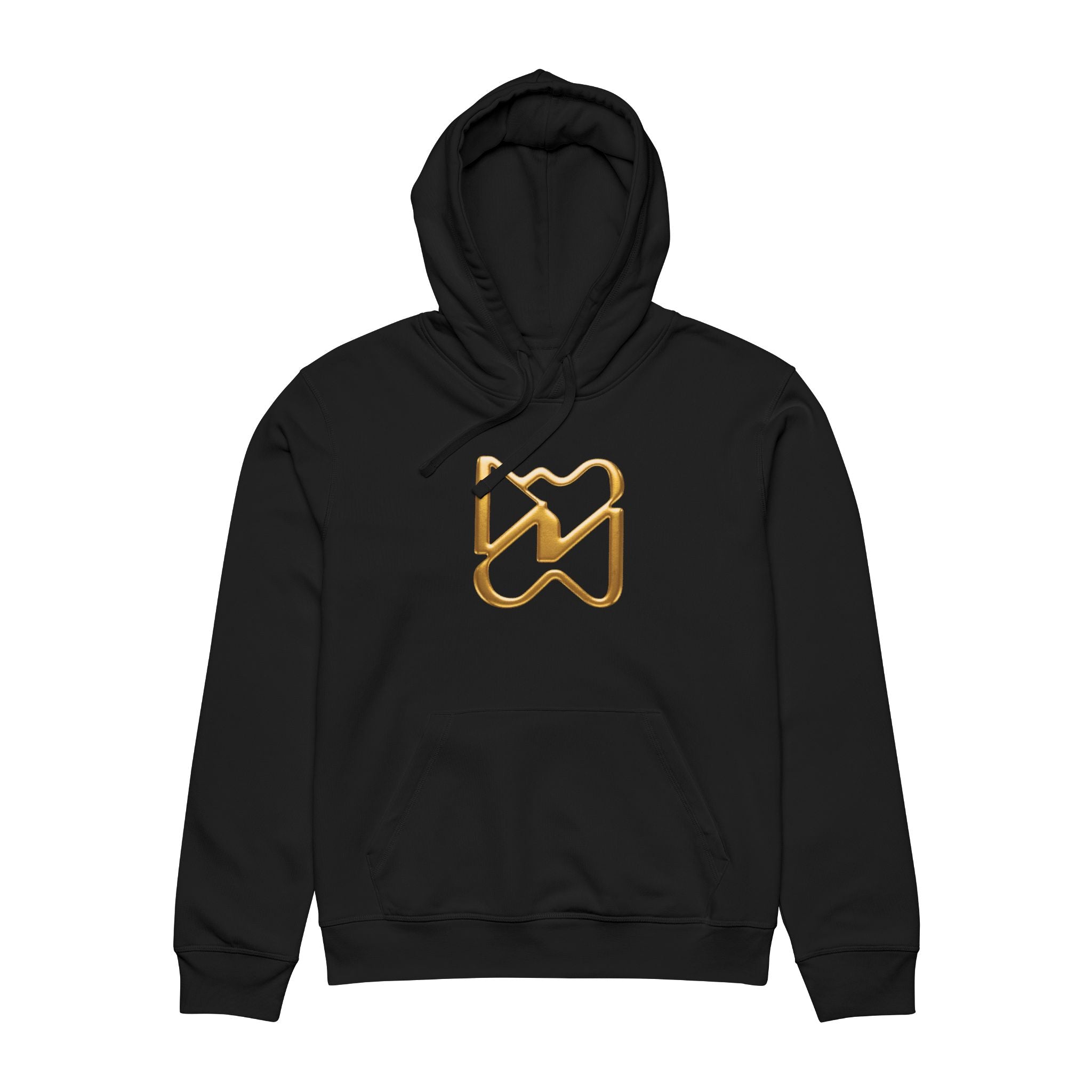 Ninety Minute Men’s Organic Mid-Weight Hoodie (Black/White, Icon)
