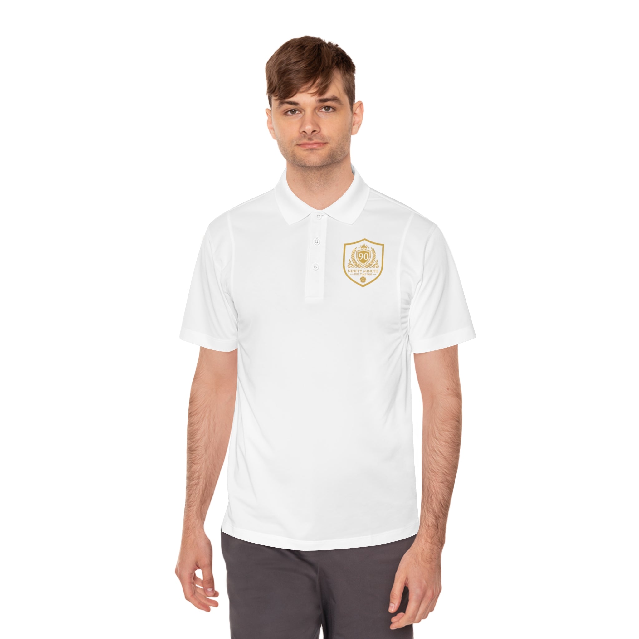 Gold Crest Emblem Polo Shirt | Sport Club Badge, Athletic Wear