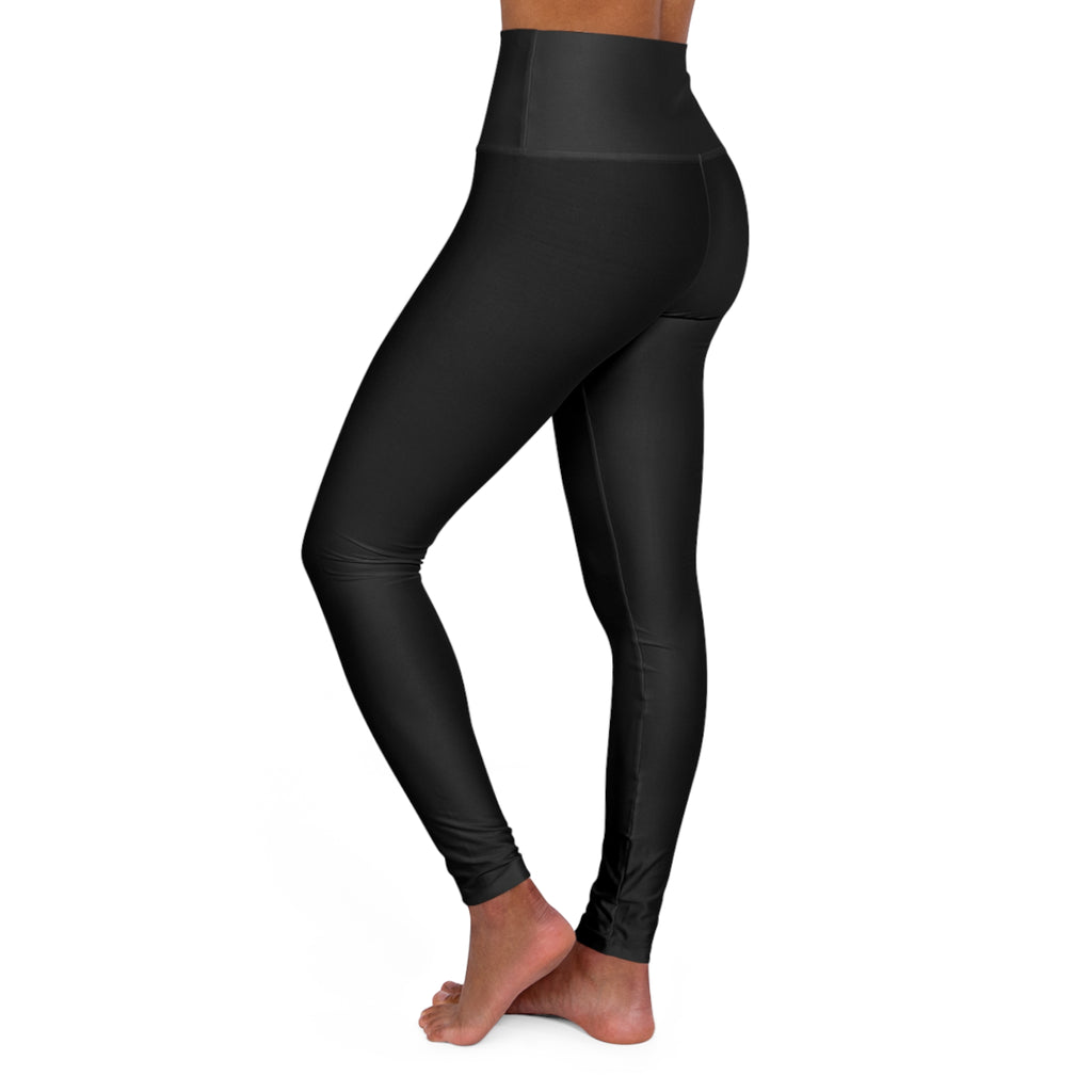 Ninety Minute | Gold Crest Logo High-Waist Leggings | Women’s Yoga Performance Pants - Black