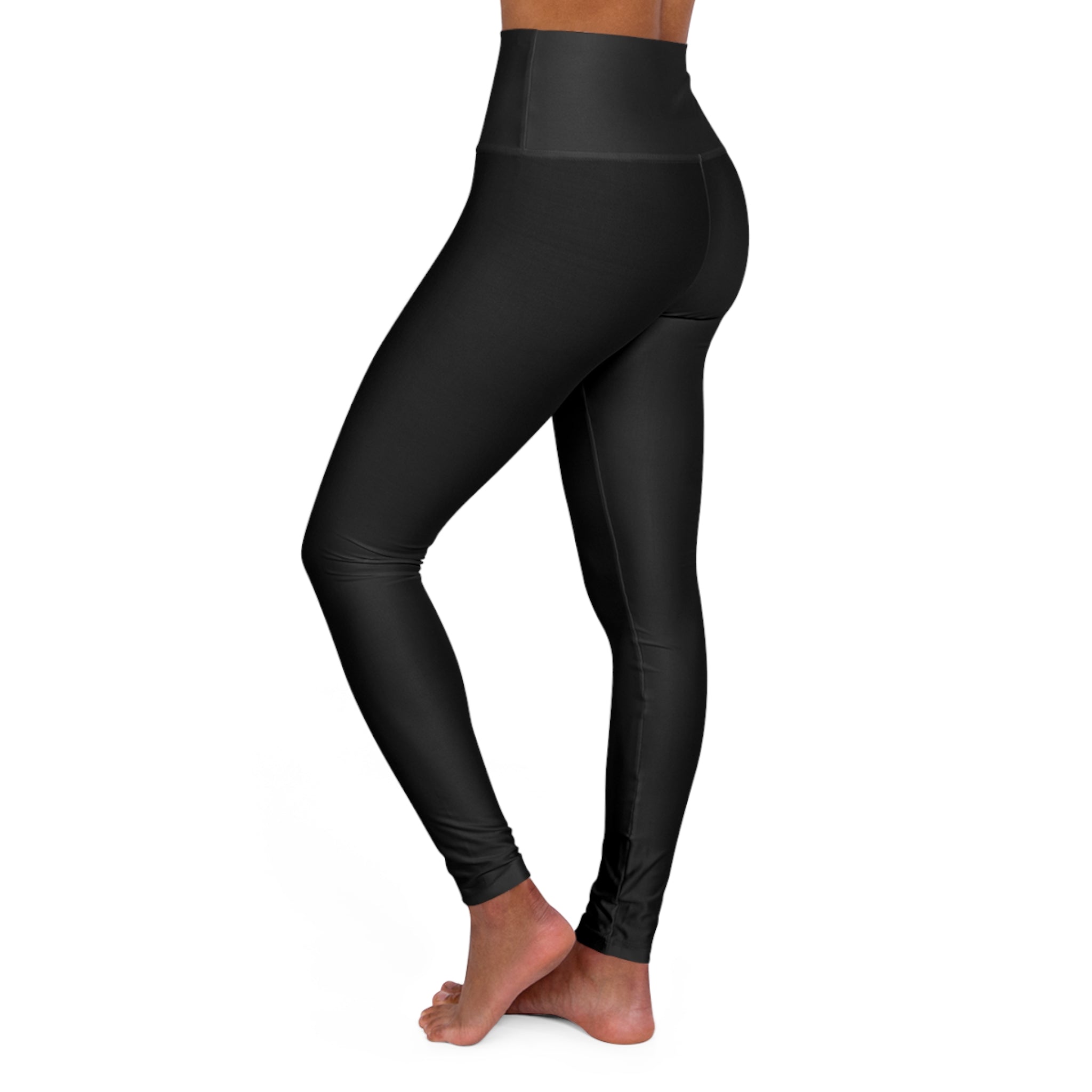 Ninety Minute | Gold Crest Logo High-Waist Leggings | Women’s Yoga Performance Pants - Black
