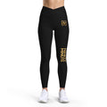 Ninety Minute Luxe Leggings – Women’s Cross-Front Dual Logo (Black)