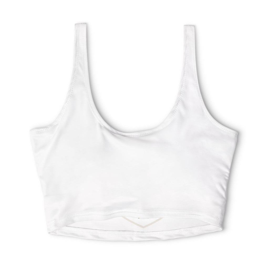 Ninety Minute | Gold Crest Logo Sports Bra | Women’s Polyester Bra Top - White