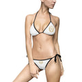 Ninety Minute | Gold Crest Logo Bikini Set | Women’s Triangle Tie Swimsuit - White