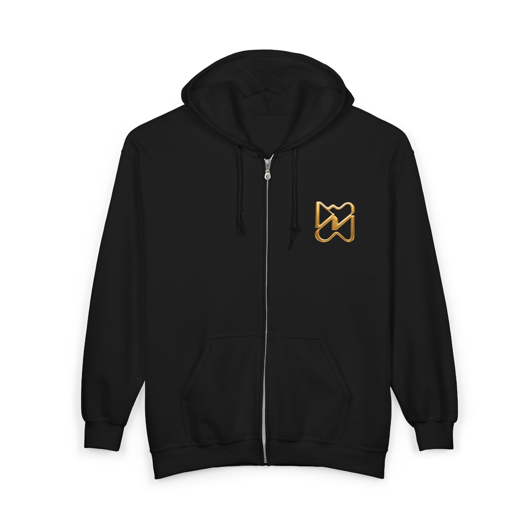 Ninety Minute Heavy Blend™ Full-Zip Hoodie – Women’s Small Emblem (Black)