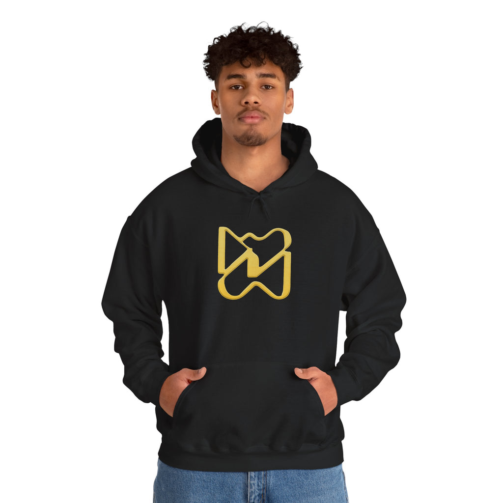 Ninety Minute Heavy Blend™ Pullover Hoodie – Men’s Emblem (Black/White)