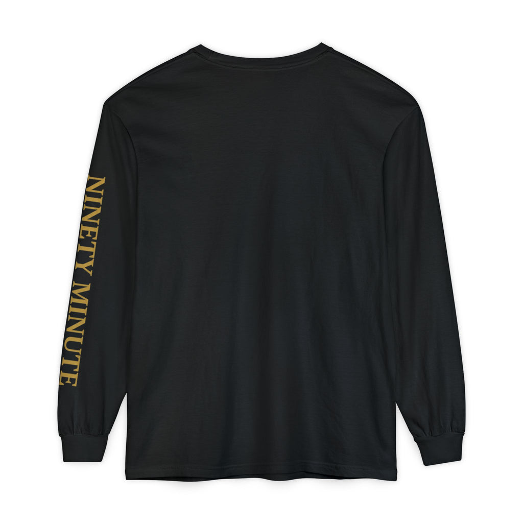 Ninety Minute Full Time Fans Long Sleeve Tee – Women’s Garment-Dyed (Black/White)