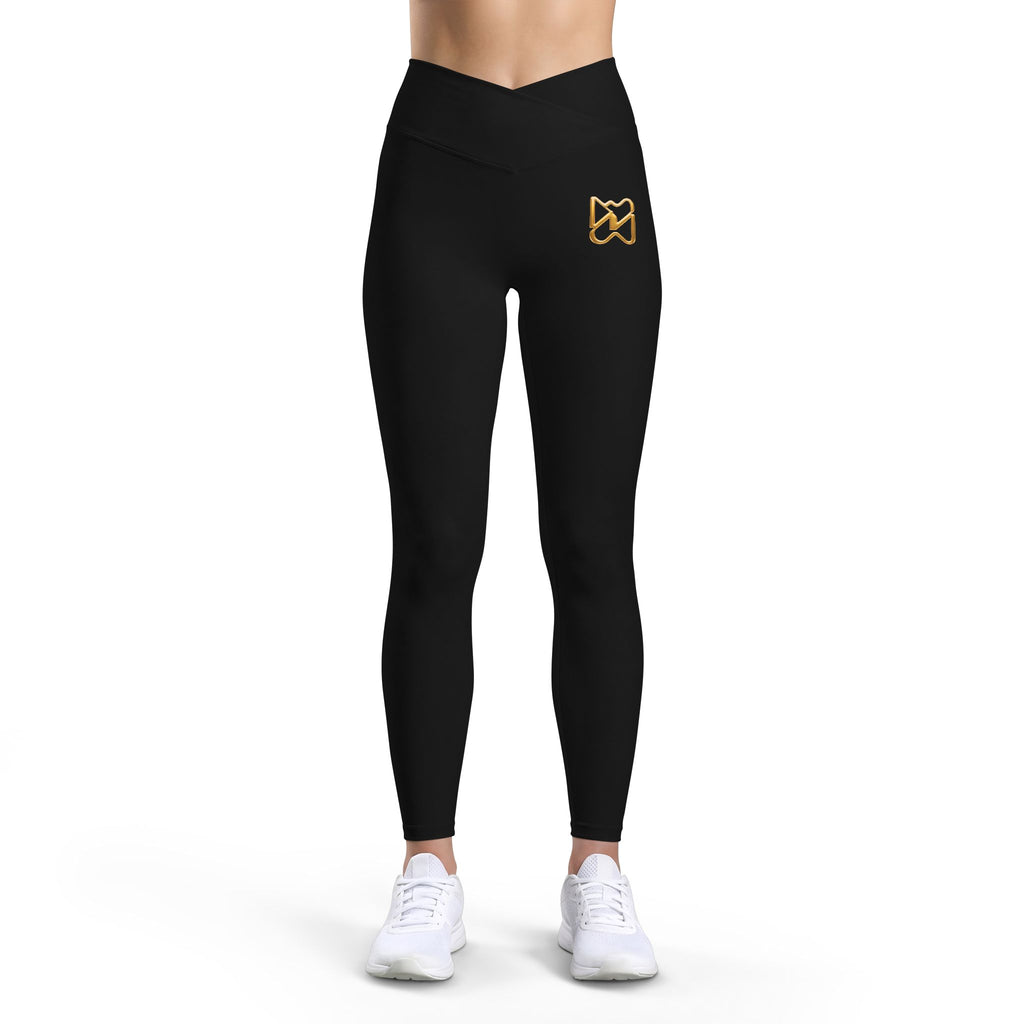 Ninety Minute Luxe Leggings – Women’s Cross-Front Emblem (Black)