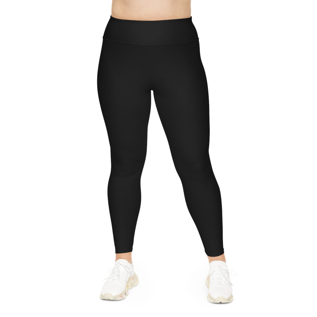Ninety Minute Plus Size Leggings – High-Rise Back Logo (Black)