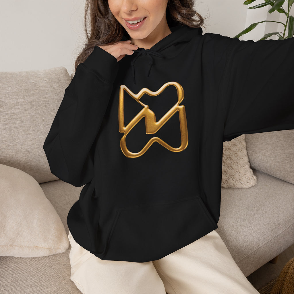 Ninety Minute Heavy Blend™ Pullover Hoodie – Women’s Emblem (Black/White)