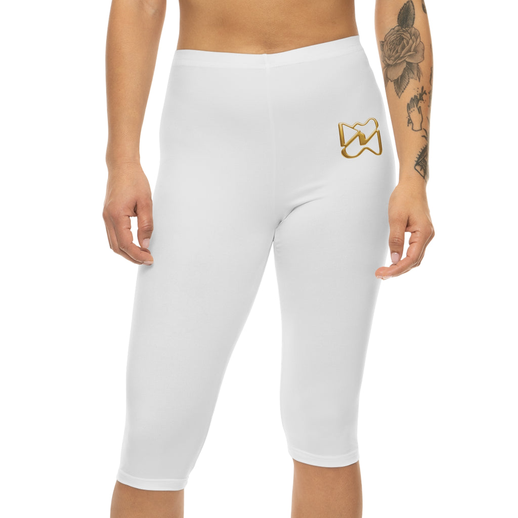 Ninety Minute Capri Leggings – Women’s Mid-Rise Emblem (White)