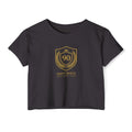 Ninety Minute | Gold Crest Logo Cropped Tee | Women’s Scoop Neck Crop Top