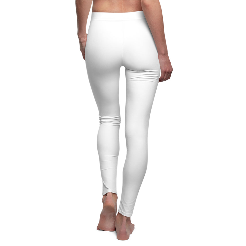 Ninety Minute | Gold Crest Logo Brushed Suede Leggings | Women’s Mid-Rise Skinny Pants - White