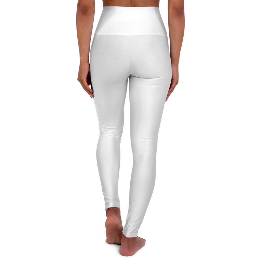 Ninety Minute | Gold Crest Logo High-Waist Leggings | Women’s Yoga Performance Pants - White