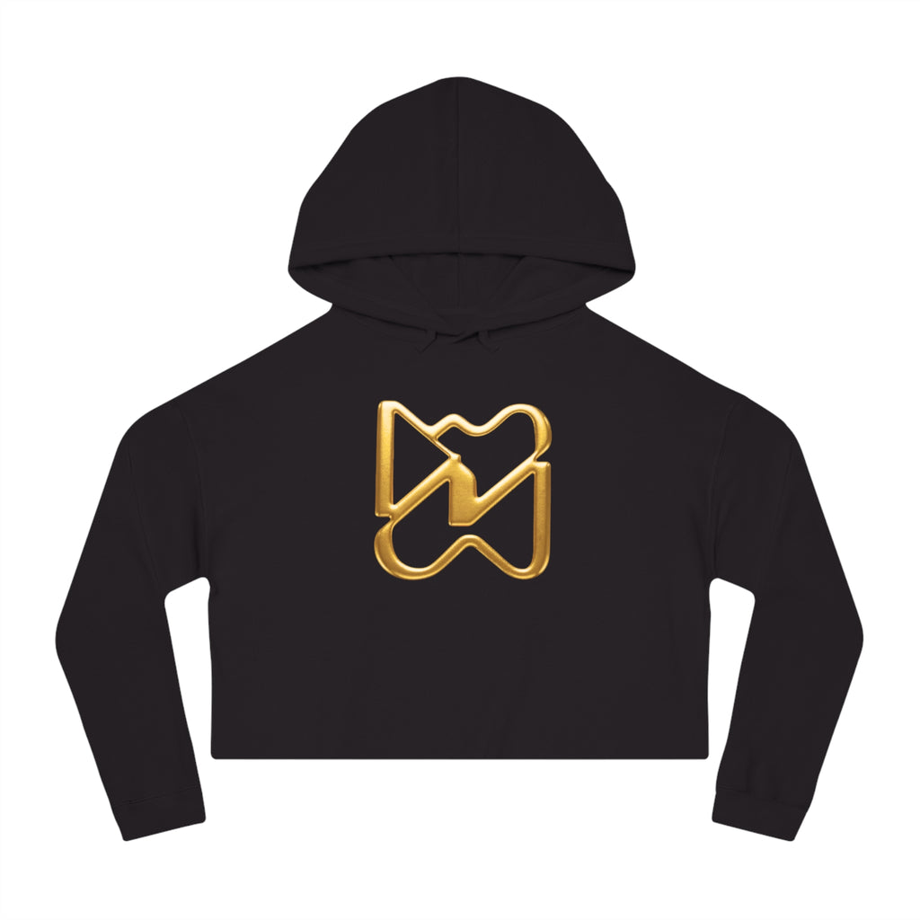 Ninety Minute Women’s Cropped Hooded Sweatshirt (Black/White, Large Icon)
