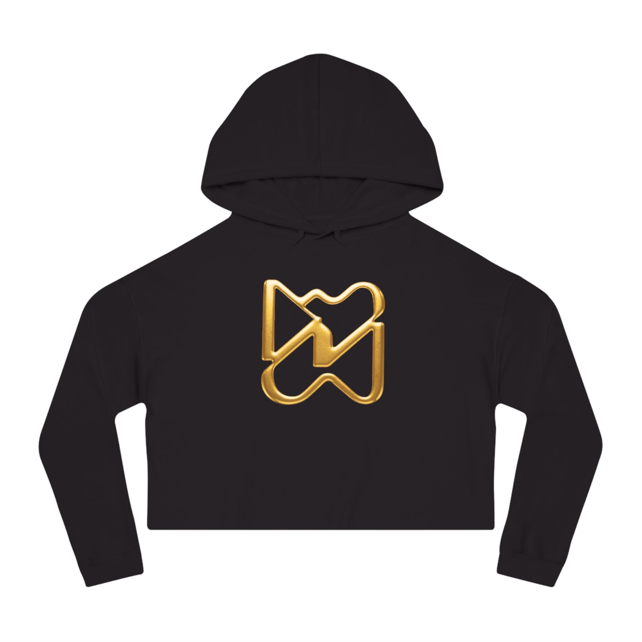 Ninety Minute Women’s Cropped Hooded Sweatshirt (Black/White, Large Icon)