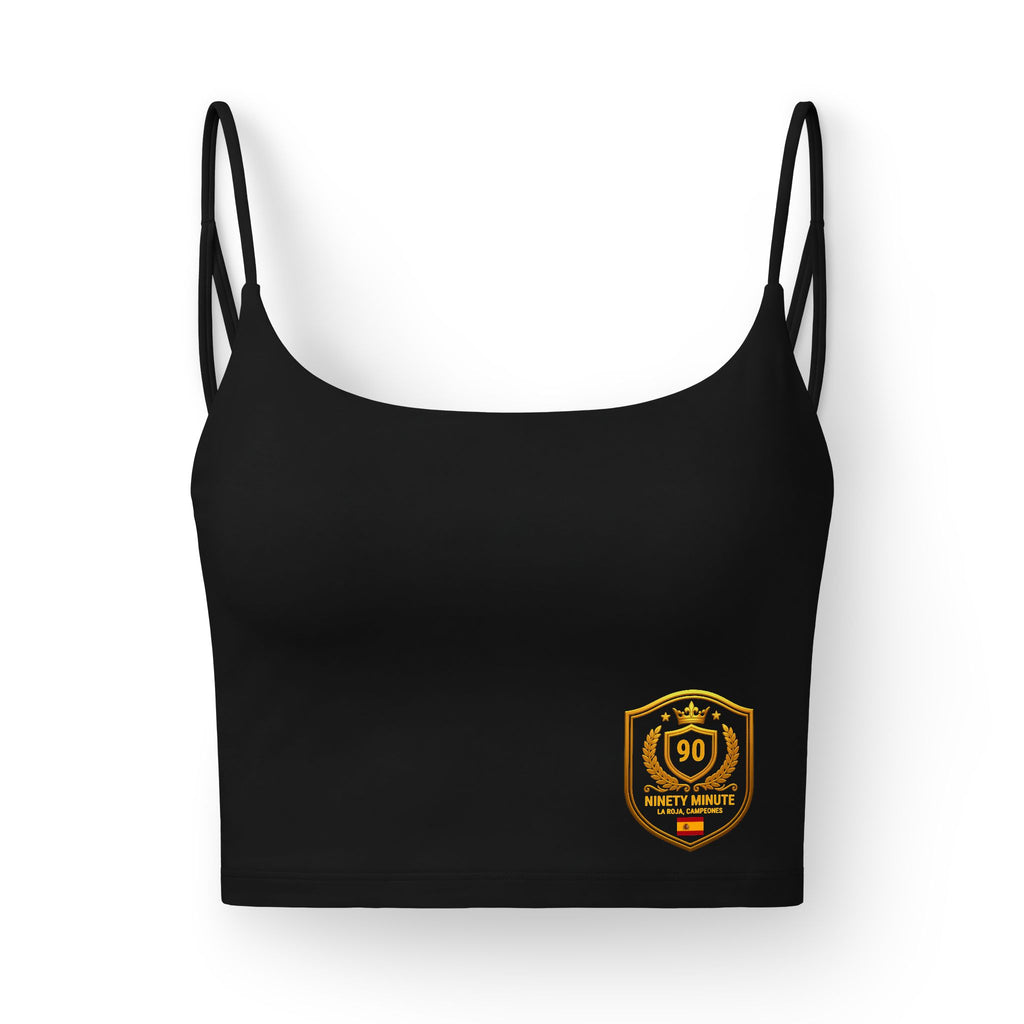 Spain Champions Luxe Bra — Gold Shield Crest Graphic