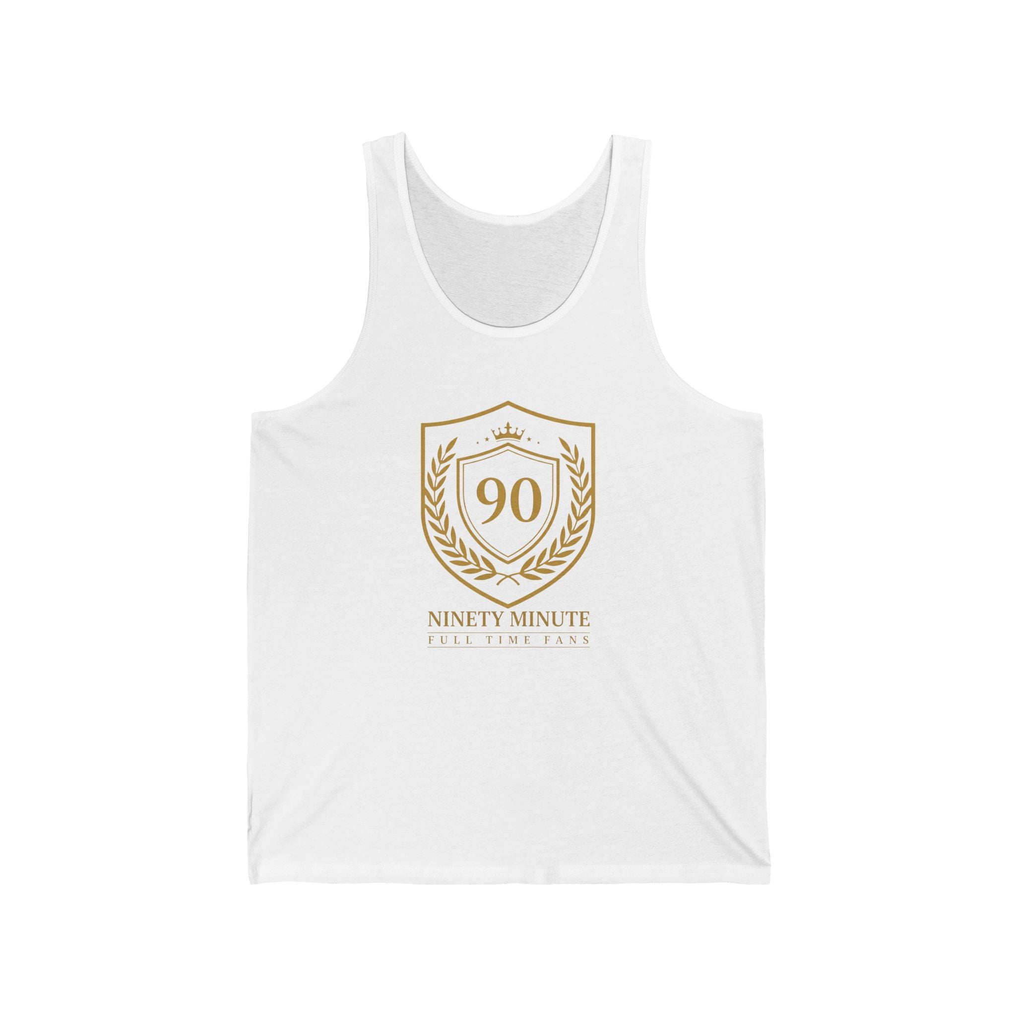 Ninety Minute | Gold Crest Logo Jersey Tank | Men’s Lightweight Sleeveless Top