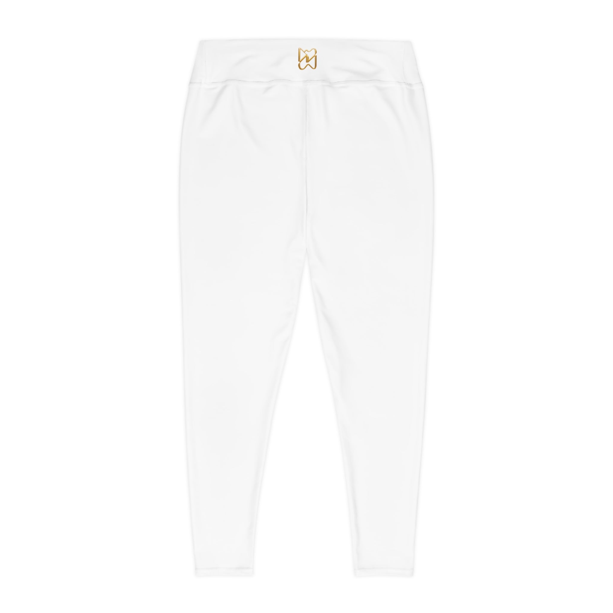 Ninety Minute Plus Size Leggings – High-Rise Back Logo (White)