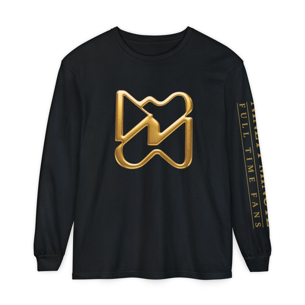 Ninety Minute Full Time Fans Long Sleeve Tee – Men’s Garment-Dyed (Black/White)