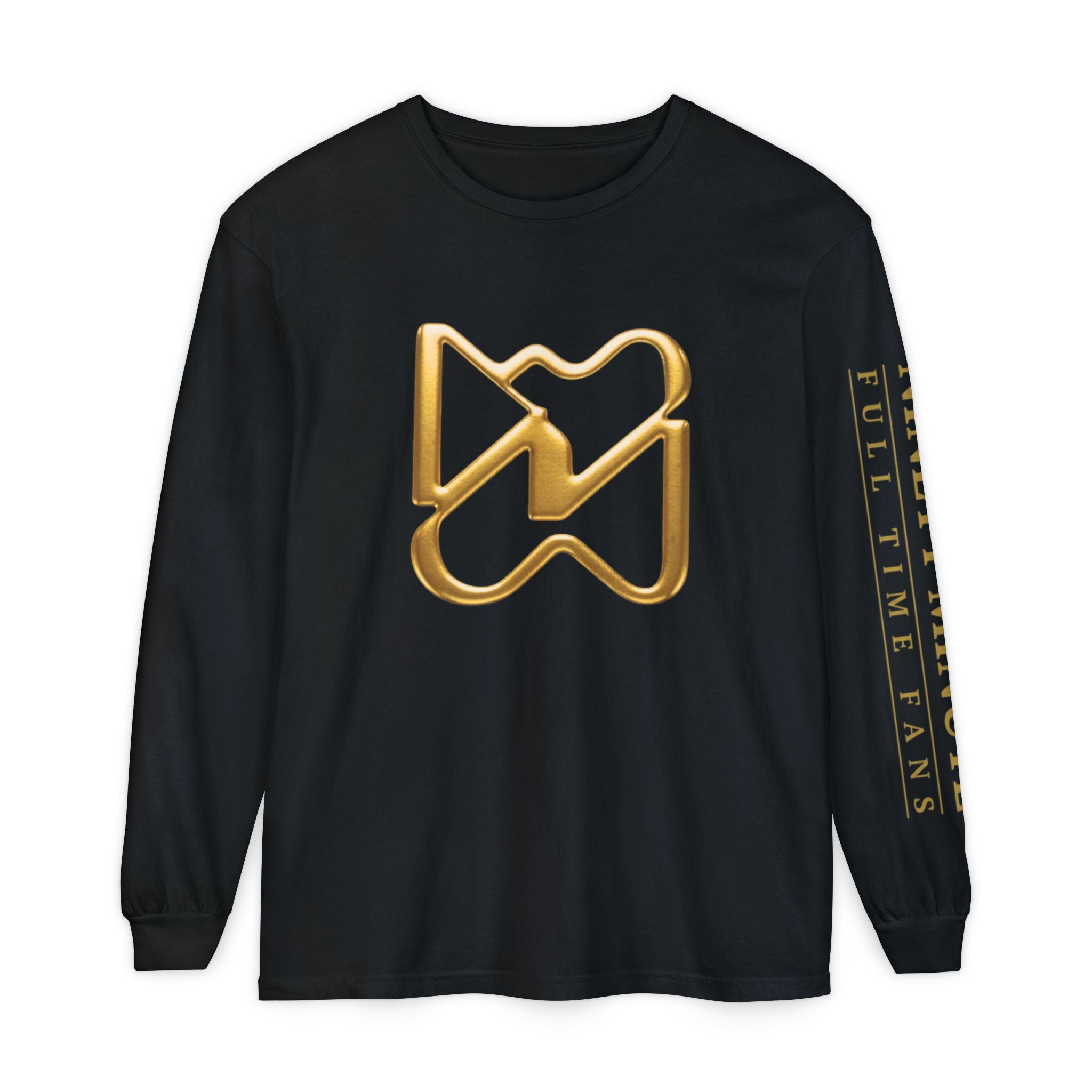 Ninety Minute Full Time Fans Long Sleeve Tee – Men’s Garment-Dyed (Black/White)