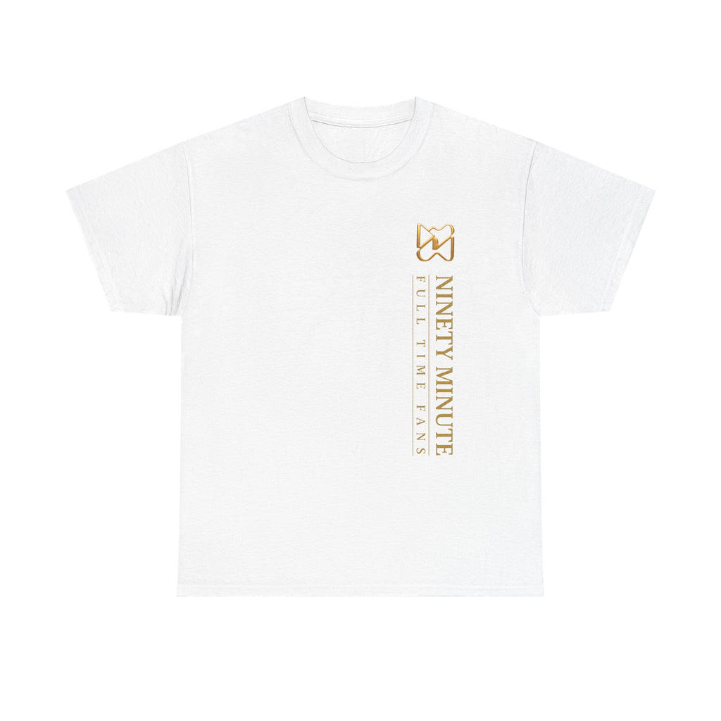 Ninety Minute Men’s Heavy Cotton Tee (Black/White, Full Time Fans)