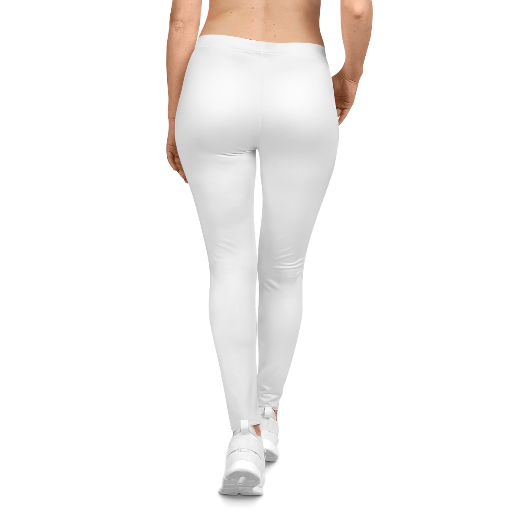 Ninety Minute | Gold Crest Logo Everyday Leggings | Women’s Mid-Rise Stretch Pants - White