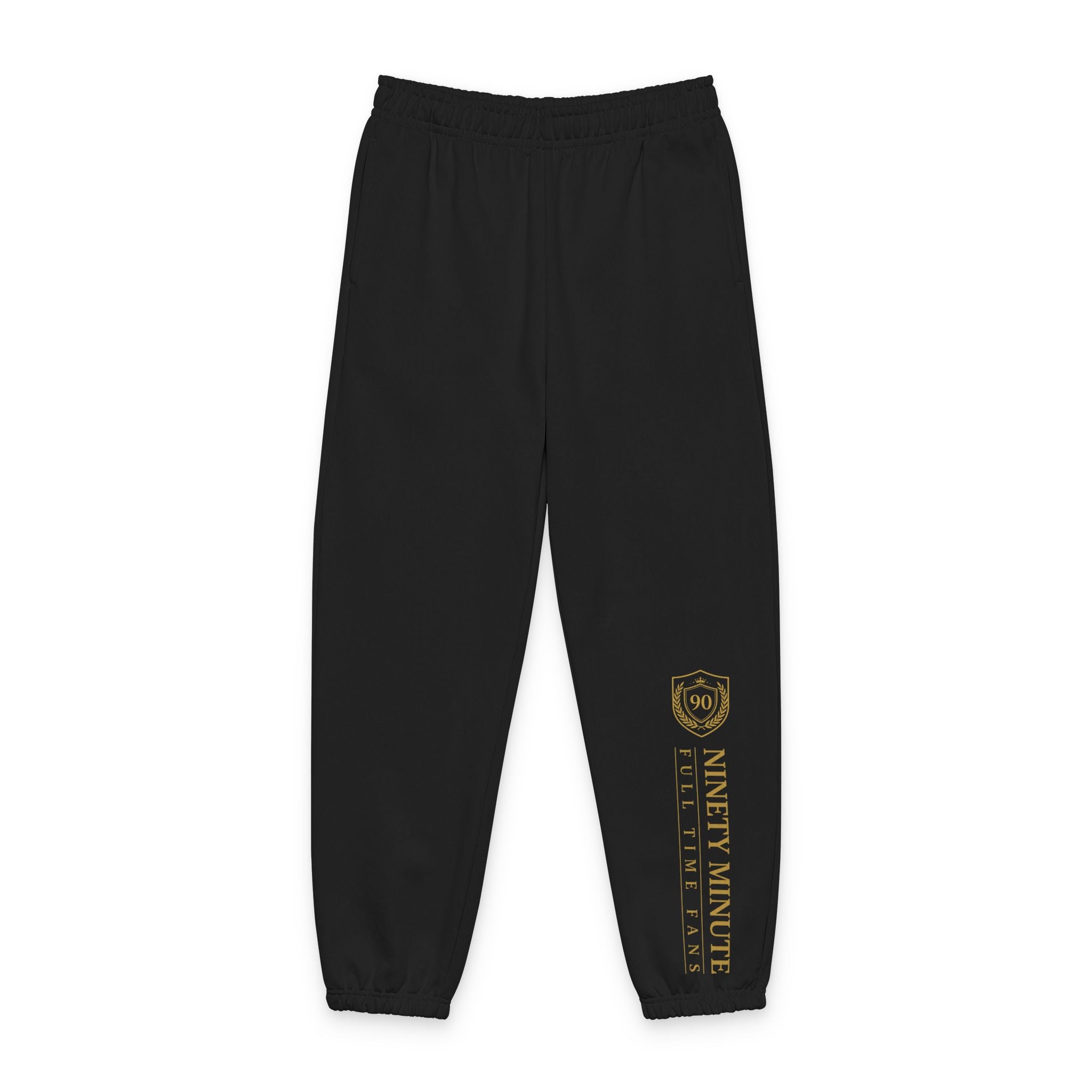 Ninety Minute | Gold Crest Logo Sweatpants | Unisex Heavyweight Fleece Joggers