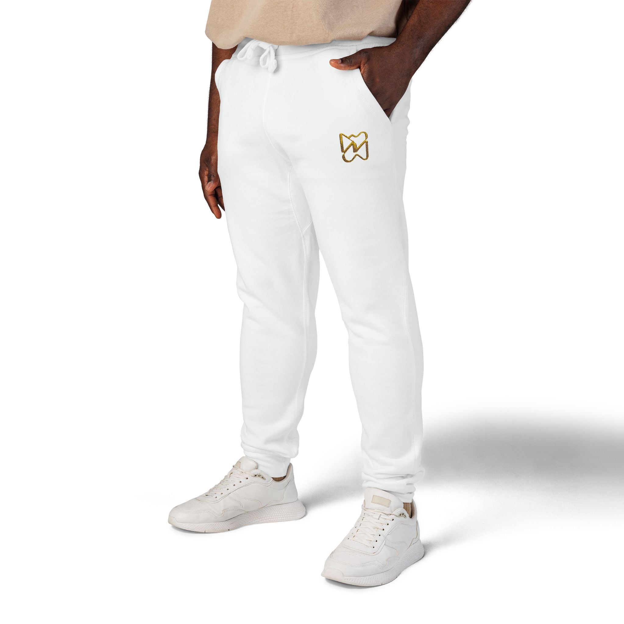 Ninety Minute Men’s Embroidered Fleece Sweatpants (Black/White)