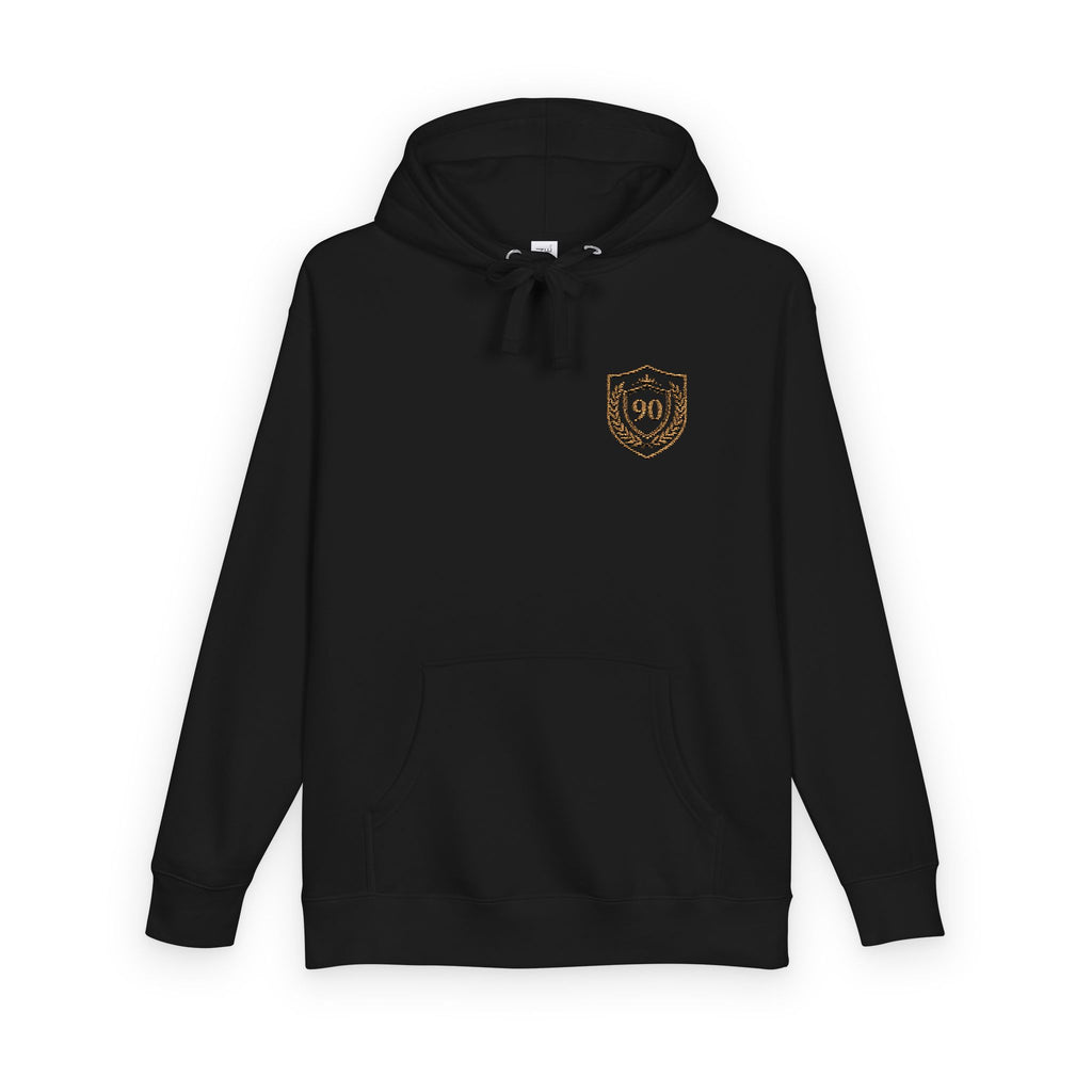 Ninety Minute | Gold Crest Logo Pullover Hoodie | Unisex Fleece Sweatshirt