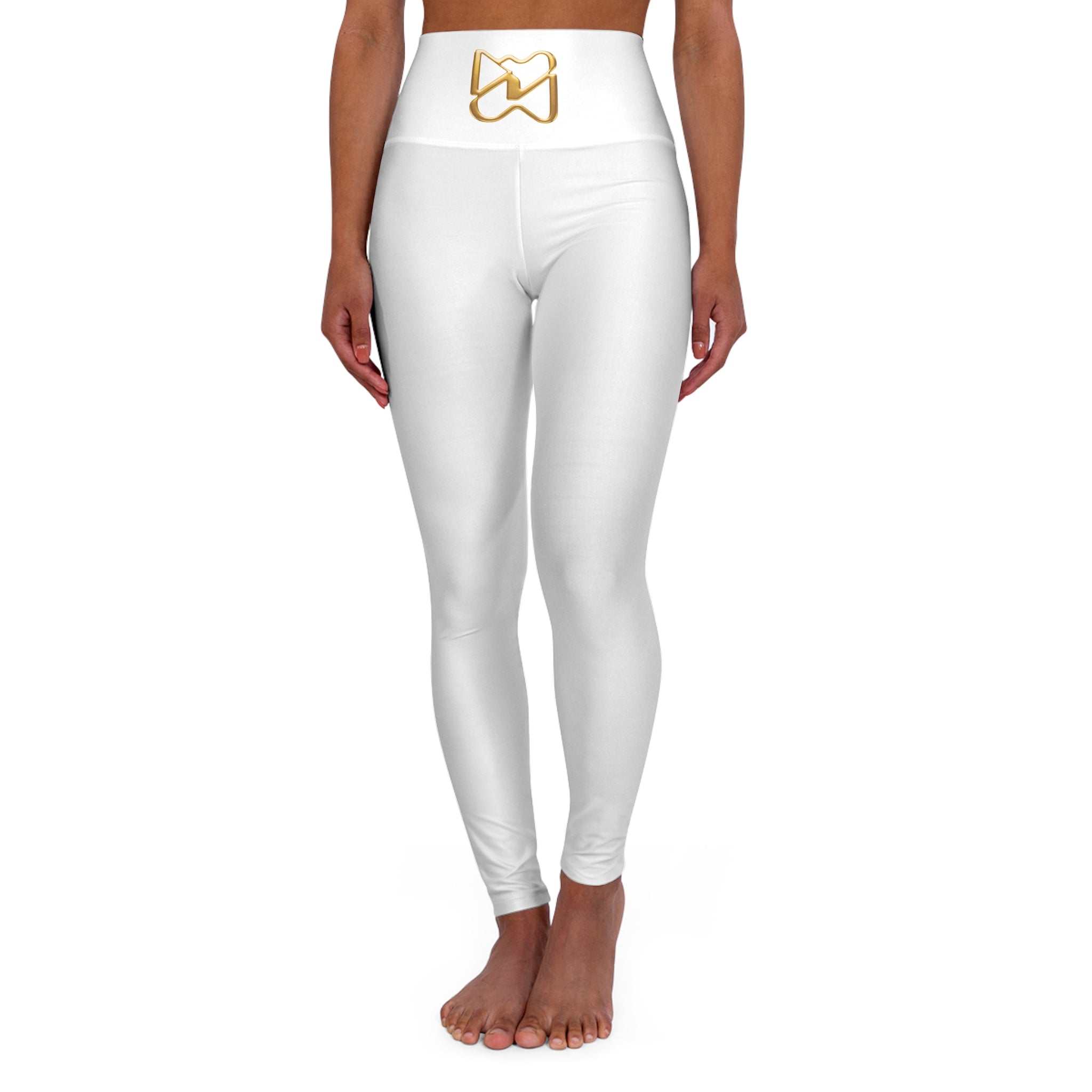 Ninety Minute High-Waisted Yoga Leggings – Women’s Front Logo (White)