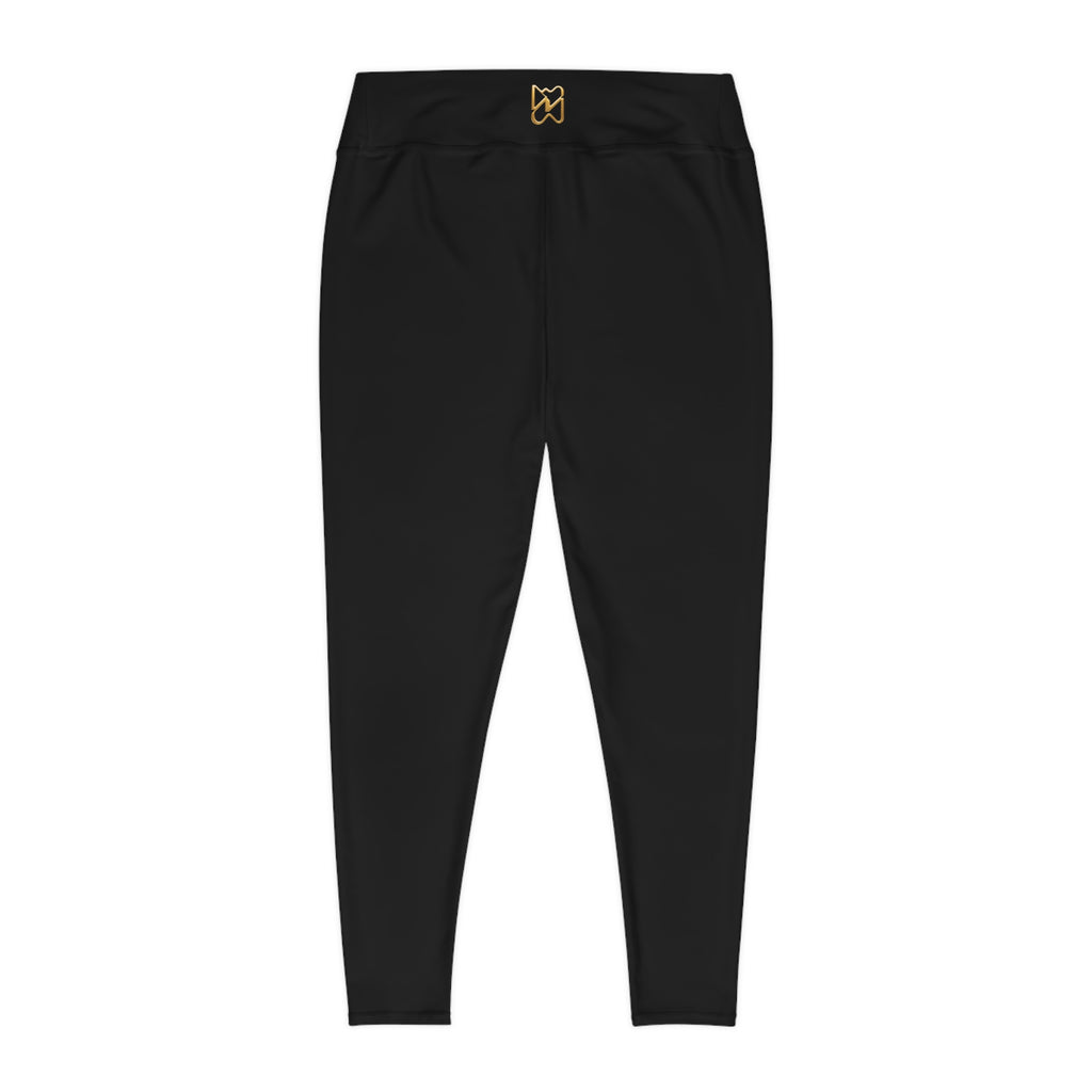 Ninety Minute Plus Size Leggings – High-Rise Back Logo (Black)