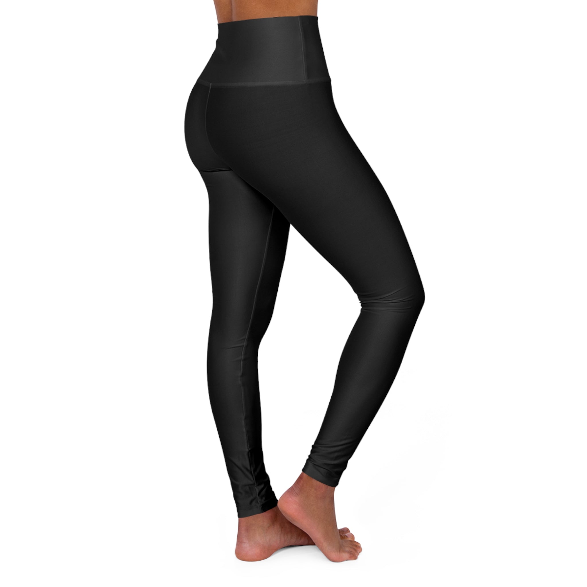 Ninety Minute | Gold Crest Logo High-Waist Leggings | Women’s Yoga Performance Pants - Black