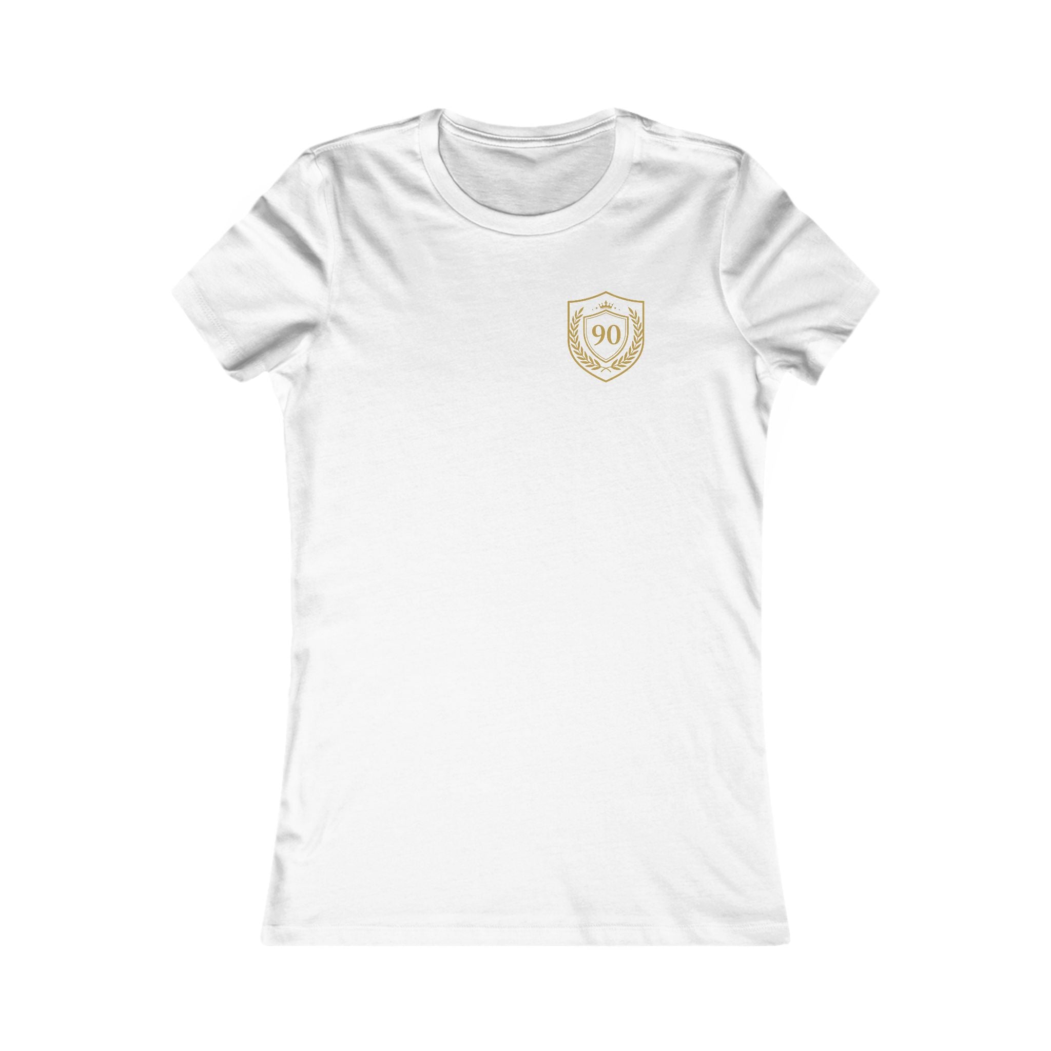 Ninety Minute | Gold Crest Logo Slim Fit Tee | Women’s Cotton Crewneck
