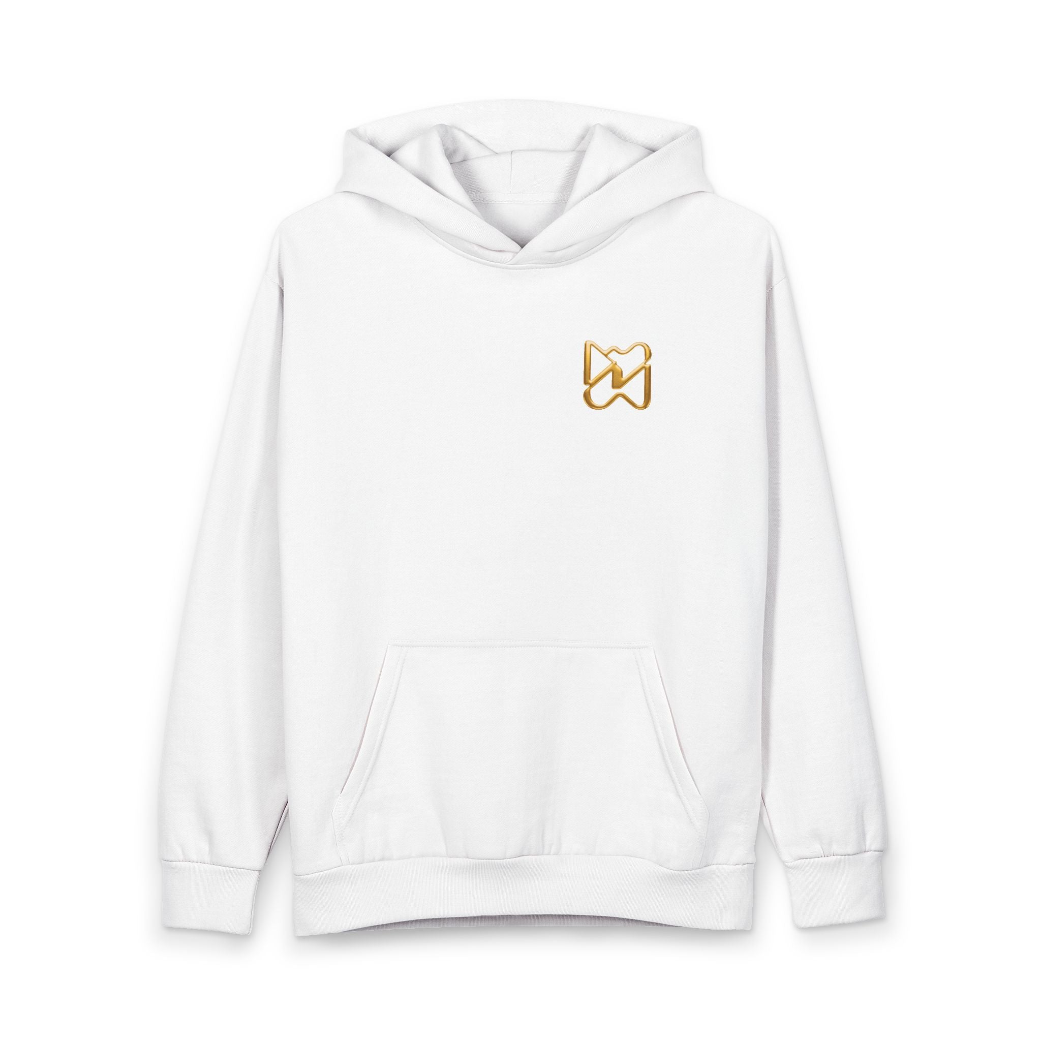 Ninety Minute Men’s Urban Pullover Hoodie (Black/White, Chest Icon)