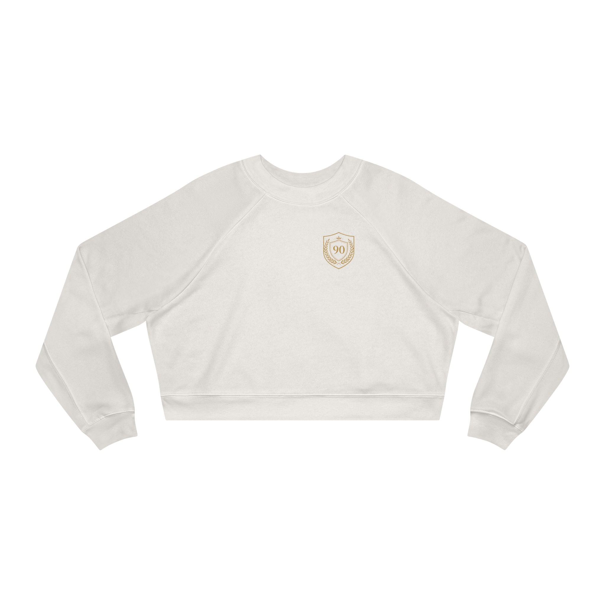Ninety Minute | Gold Crest Logo Cropped Pullover | Black Women’s Crewneck