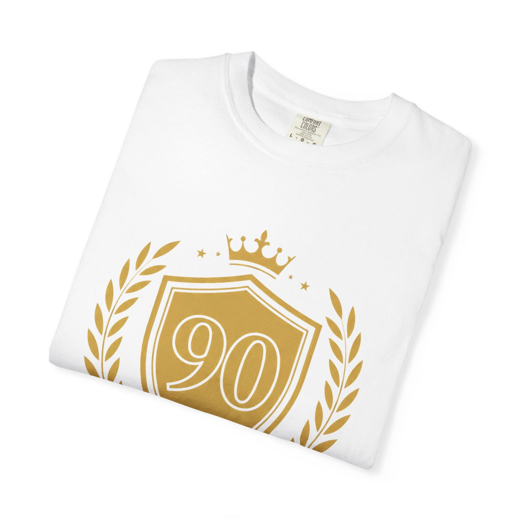 Gold 90 Crest Laurel Shield T-shirt | 90th Anniversary Number Tee - Men
