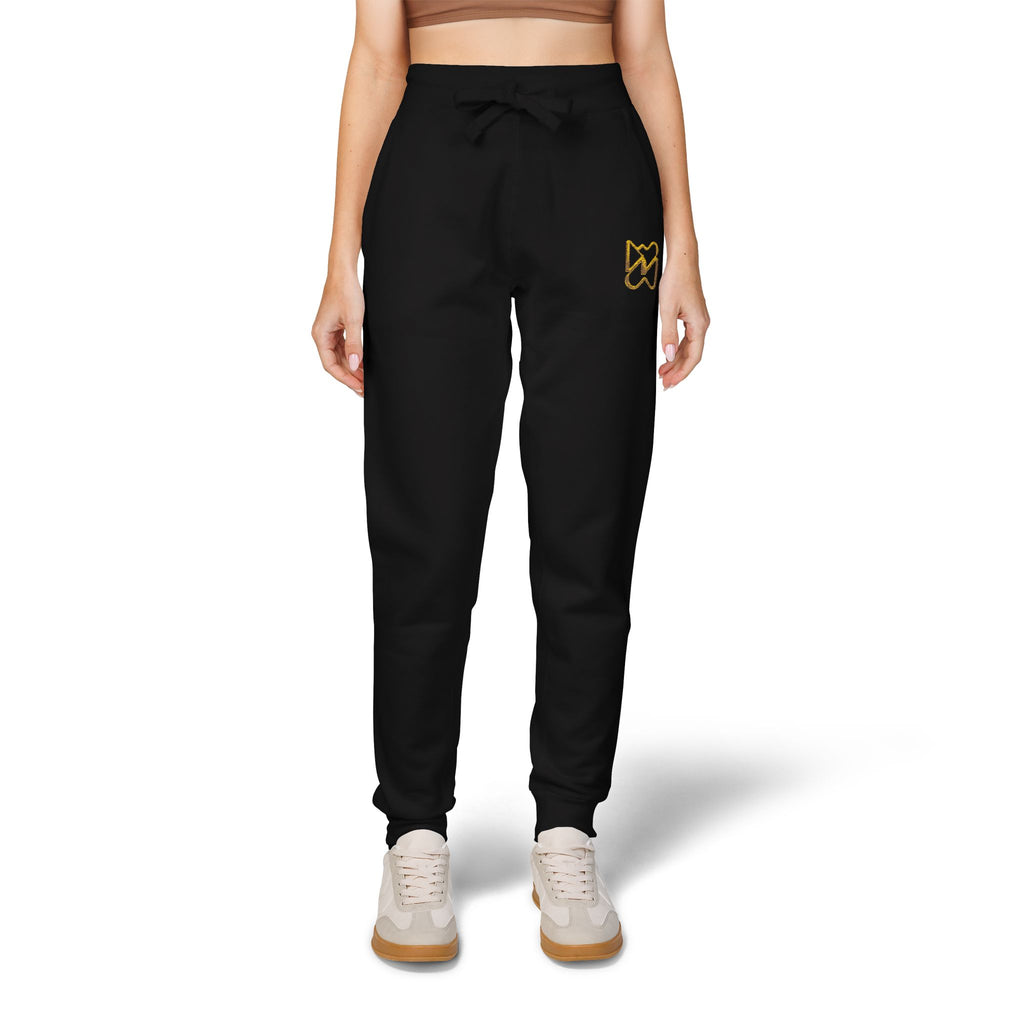 Ninety Minute Women’s Fleece Embroidered Sweatpants (Black/White)