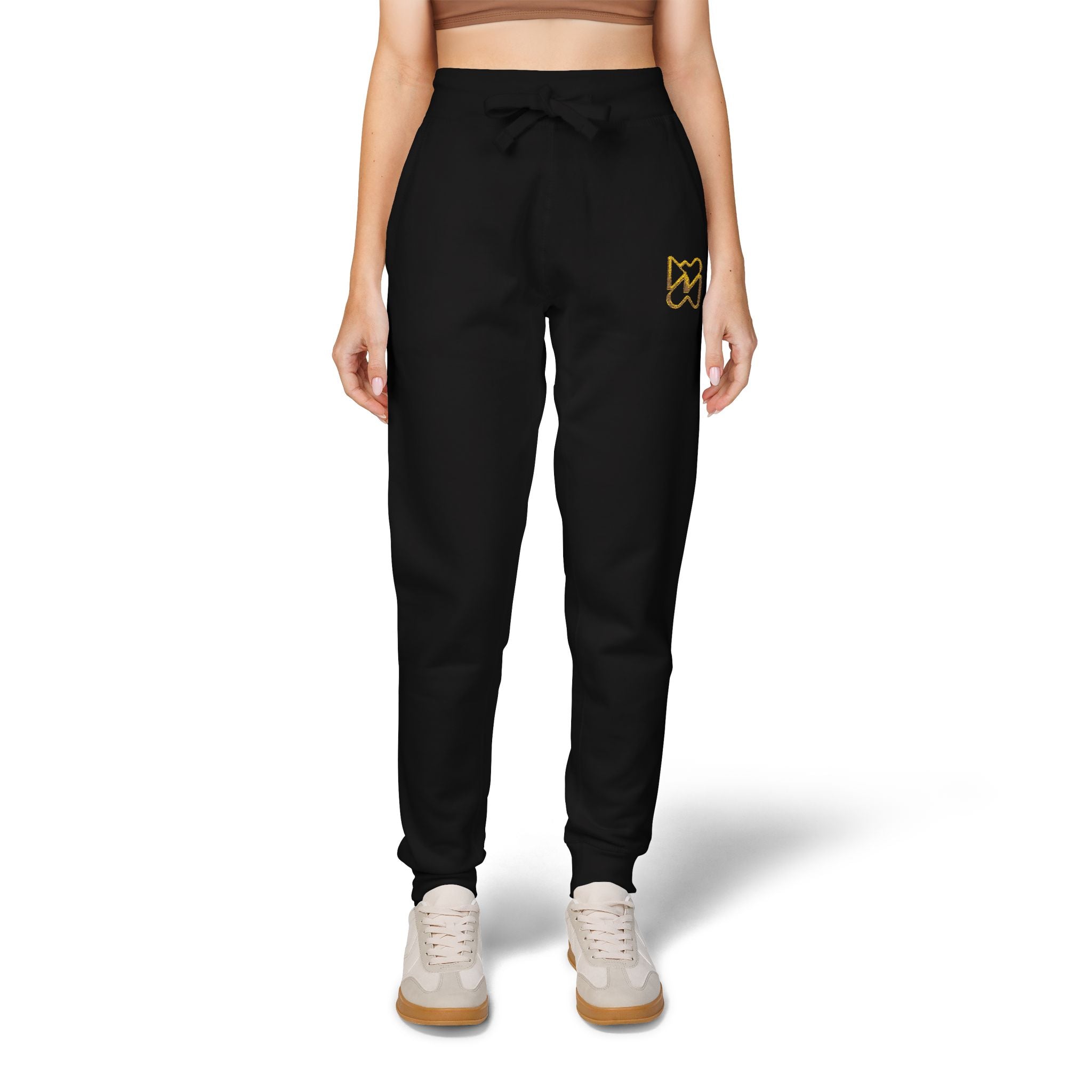 Ninety Minute Women’s Fleece Embroidered Sweatpants (Black/White)