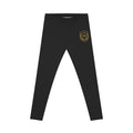 Ninety Minute | Gold Crest Logo Everyday Leggings | Women’s Mid-Rise Stretch Pants - Black