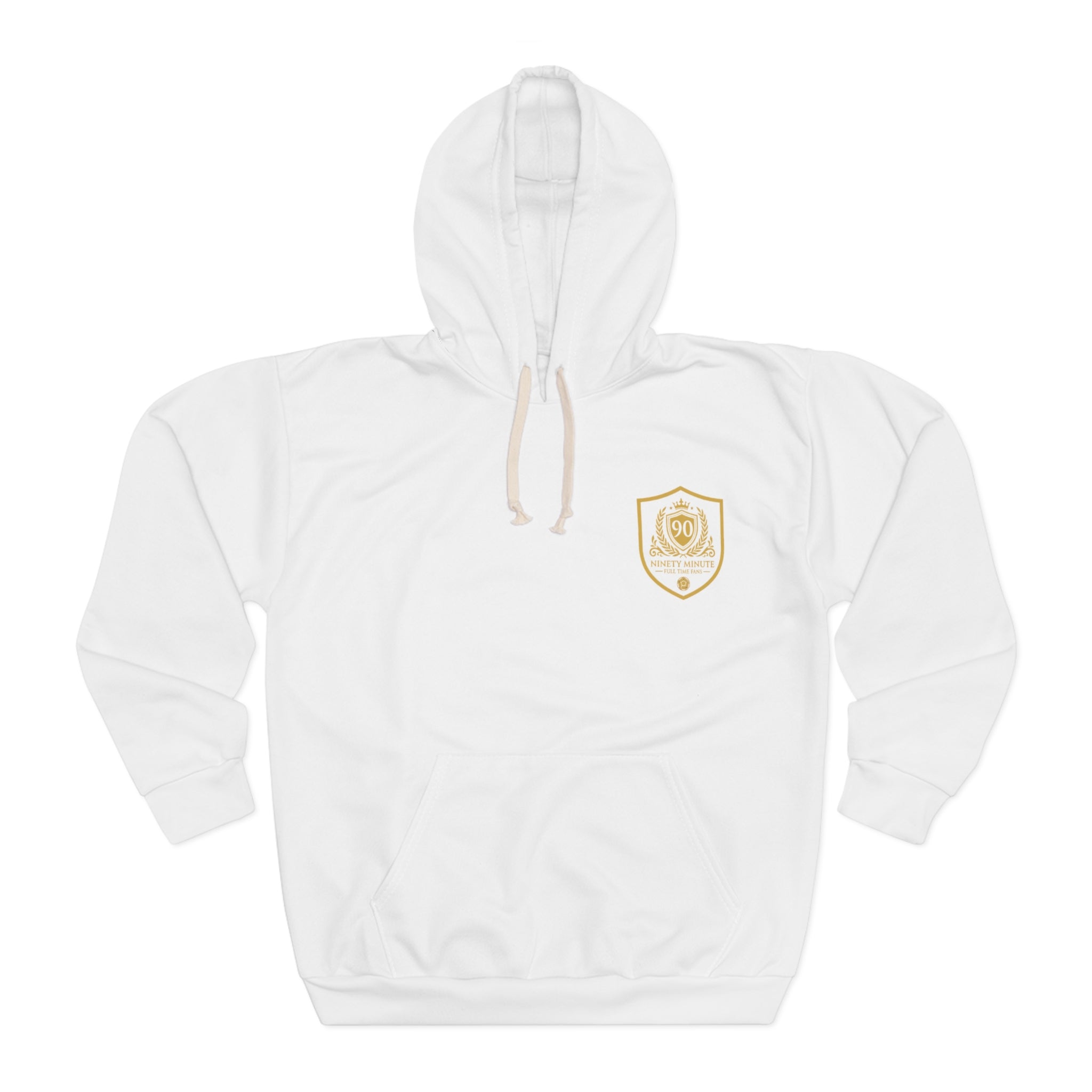 Ninety Minute — Gold Crest Pullover Hoodie | White