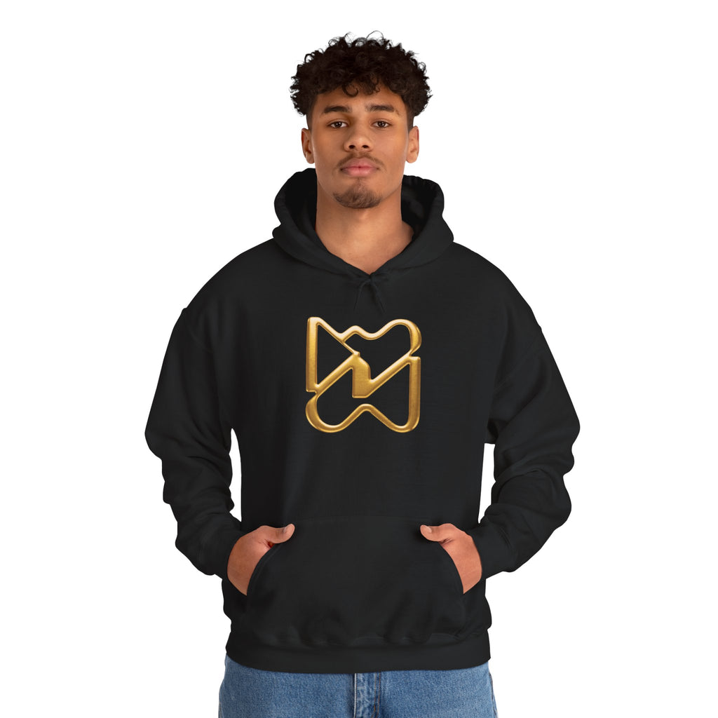 Ninety Minute Heavy Blend™ Pullover Hoodie – Men’s Emblem (Black/White)