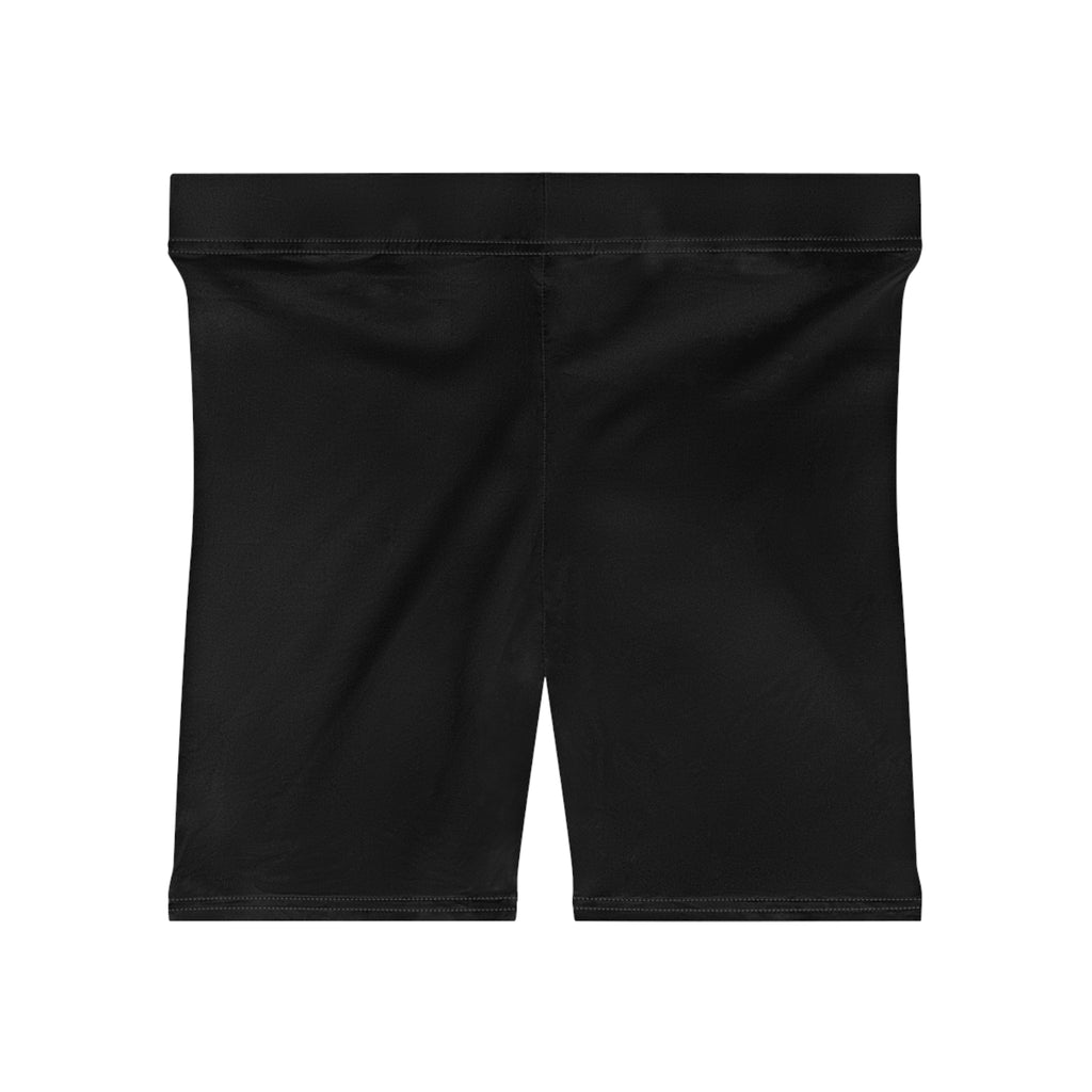 Ninety Minute | Gold Crest Logo Biker Shorts | Women’s Mid-Rise Active Shorts - Black