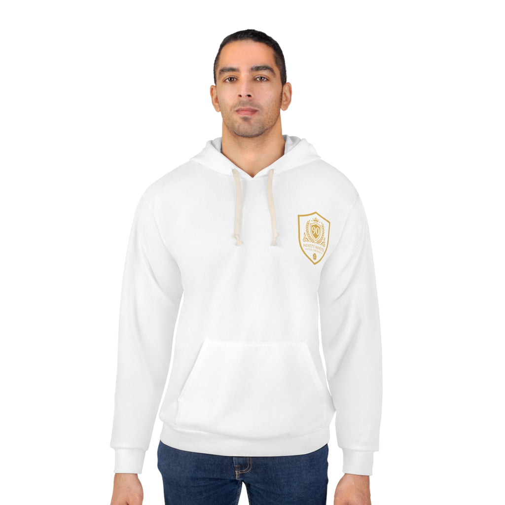 Ninety Minute — Gold Crest Pullover Hoodie | White