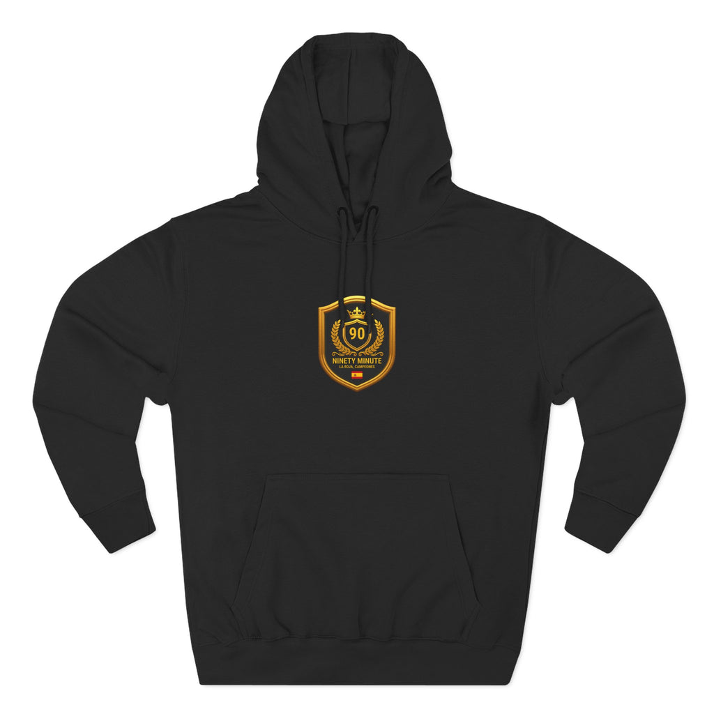 Spain Champions Vintage Crest Hoodie — Gold Shield Badge Graphic